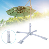 Maxbell Foldable Patio Umbrella Stand Anchor Beach Umbrella Base for Pool Grass Lawn White