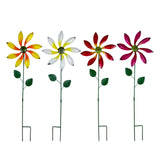 Maxbell Iron Wind Spinner with Stake Metal Windmill for Driveway Outside Decor yellow
