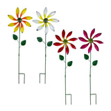 Maxbell Iron Wind Spinner with Stake Metal Windmill for Driveway Outside Decor yellow