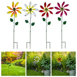 Maxbell Iron Wind Spinner with Stake Metal Windmill for Driveway Outside Decor yellow