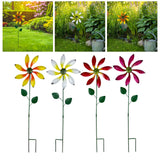 Maxbell Iron Wind Spinner with Stake Metal Windmill for Driveway Outside Decor yellow