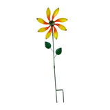 Maxbell Iron Wind Spinner with Stake Metal Windmill for Driveway Outside Decor yellow