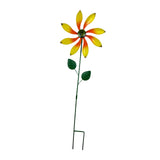 Maxbell Iron Wind Spinner with Stake Metal Windmill for Driveway Outside Decor yellow