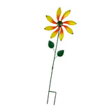 Maxbell Iron Wind Spinner with Stake Metal Windmill for Driveway Outside Decor yellow