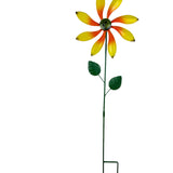 Maxbell Iron Wind Spinner with Stake Metal Windmill for Driveway Outside Decor yellow