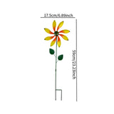 Maxbell Iron Wind Spinner with Stake Metal Windmill for Driveway Outside Decor yellow