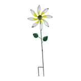 Maxbell Iron Wind Spinner with Stake Metal Windmill for Driveway Outside Decor white