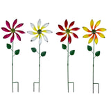 Maxbell Iron Wind Spinner with Stake Metal Windmill for Driveway Outside Decor white