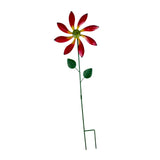 Maxbell Iron Wind Spinner with Stake Metal Windmill for Driveway Outside Decor red