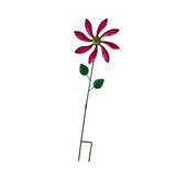 Maxbell Iron Wind Spinner with Stake Metal Windmill for Driveway Outside Decor rose red