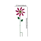 Maxbell Iron Wind Spinner with Stake Metal Windmill for Driveway Outside Decor rose red
