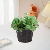 Maxbell Flower Bucket with Handles Planter for Balcony Restaurant Indoor Outdoor Use Black