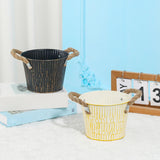 Maxbell Flower Bucket with Handles Planter for Balcony Restaurant Indoor Outdoor Use Black