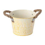 Maxbell Flower Bucket with Handles Planter for Balcony Restaurant Indoor Outdoor Use Beige