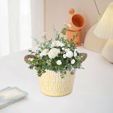 Maxbell Flower Bucket with Handles Planter for Balcony Restaurant Indoor Outdoor Use Beige