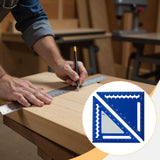 Maxbell 45/90 Degree Triangle Ruler DIY Wear Resistant Professional Carpenter Square Blue