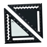 Maxbell 45/90 Degree Triangle Ruler DIY Wear Resistant Professional Carpenter Square Black