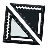 Maxbell 45/90 Degree Triangle Ruler DIY Wear Resistant Professional Carpenter Square Black