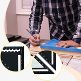 Maxbell 45/90 Degree Triangle Ruler DIY Wear Resistant Professional Carpenter Square Black