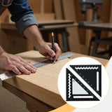 Maxbell 45/90 Degree Triangle Ruler DIY Wear Resistant Professional Carpenter Square Black