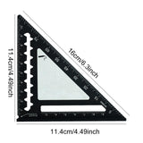 Maxbell 45/90 Degree Triangle Ruler DIY Wear Resistant Professional Carpenter Square Black