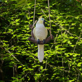 Maxbell Garden Bird Statue Decoration Gift Garden Parrot Figurine for Pond Home Tree White Parrot