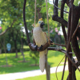Maxbell Garden Bird Statue Decoration Gift Garden Parrot Figurine for Pond Home Tree White Parrot