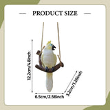 Maxbell Garden Bird Statue Decoration Gift Garden Parrot Figurine for Pond Home Tree White Parrot
