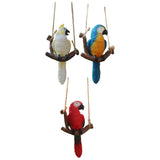 Maxbell Garden Bird Statue Decoration Gift Garden Parrot Figurine for Pond Home Tree White Parrot