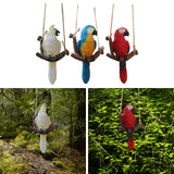 Maxbell Garden Bird Statue Decoration Gift Garden Parrot Figurine for Pond Home Tree White Parrot