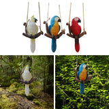 Maxbell Garden Bird Statue Decoration Gift Garden Parrot Figurine for Pond Home Tree White Parrot
