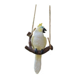 Maxbell Garden Bird Statue Decoration Gift Garden Parrot Figurine for Pond Home Tree White Parrot