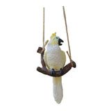 Maxbell Garden Bird Statue Decoration Gift Garden Parrot Figurine for Pond Home Tree White Parrot