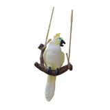 Maxbell Garden Bird Statue Decoration Gift Garden Parrot Figurine for Pond Home Tree White Parrot