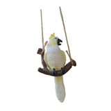 Maxbell Garden Bird Statue Decoration Gift Garden Parrot Figurine for Pond Home Tree White Parrot