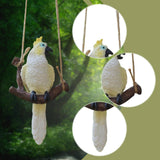 Maxbell Garden Bird Statue Decoration Gift Garden Parrot Figurine for Pond Home Tree White Parrot