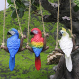 Maxbell Garden Bird Statue Decoration Gift Garden Parrot Figurine for Pond Home Tree White Parrot