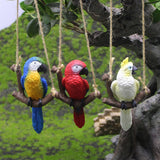 Maxbell Garden Bird Statue Decoration Gift Garden Parrot Figurine for Pond Home Tree White Parrot