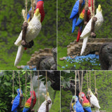 Maxbell Garden Bird Statue Decoration Gift Garden Parrot Figurine for Pond Home Tree White Parrot