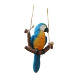 Maxbell Garden Bird Statue Decoration Gift Garden Parrot Figurine for Pond Home Tree Blue Parrot