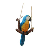 Maxbell Garden Bird Statue Decoration Gift Garden Parrot Figurine for Pond Home Tree Blue Parrot