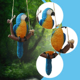 Maxbell Garden Bird Statue Decoration Gift Garden Parrot Figurine for Pond Home Tree Blue Parrot