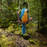 Maxbell Garden Bird Statue Decoration Gift Garden Parrot Figurine for Pond Home Tree Blue Parrot