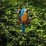 Maxbell Garden Bird Statue Decoration Gift Garden Parrot Figurine for Pond Home Tree Blue Parrot