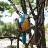Maxbell Garden Bird Statue Decoration Gift Garden Parrot Figurine for Pond Home Tree Blue Parrot