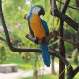 Maxbell Garden Bird Statue Decoration Gift Garden Parrot Figurine for Pond Home Tree Blue Parrot
