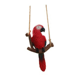 Maxbell Garden Bird Statue Decoration Gift Garden Parrot Figurine for Pond Home Tree Red Parrot