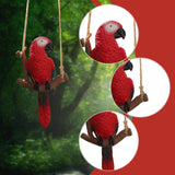 Maxbell Garden Bird Statue Decoration Gift Garden Parrot Figurine for Pond Home Tree Red Parrot