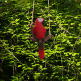 Maxbell Garden Bird Statue Decoration Gift Garden Parrot Figurine for Pond Home Tree Red Parrot