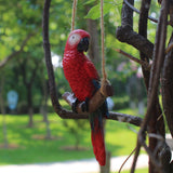 Maxbell Garden Bird Statue Decoration Gift Garden Parrot Figurine for Pond Home Tree Red Parrot